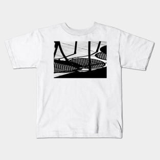 Sidewalk Cafe Shadows Kids T-Shirt